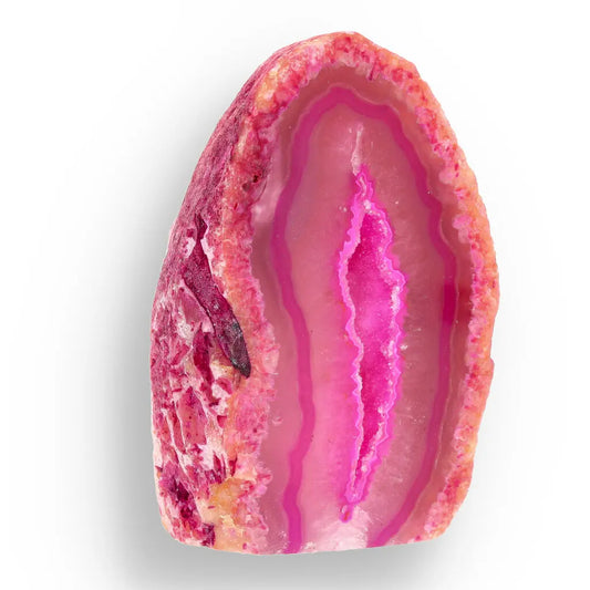 Get your Agate Crystal Cave - Pink Dyed Polished Flat Base Geode online now or in store at Forever Gems in Franschhoek, South Africa
