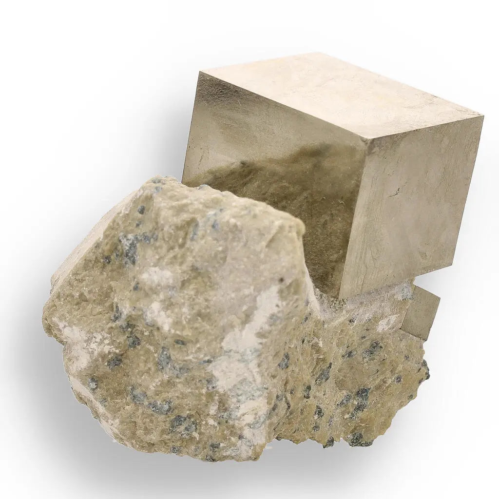 Buy your Natural Pyrite Cube – Stunning Metallic Luster in Original Matrix online now or in store at Forever Gems in Franschhoek, South Africa