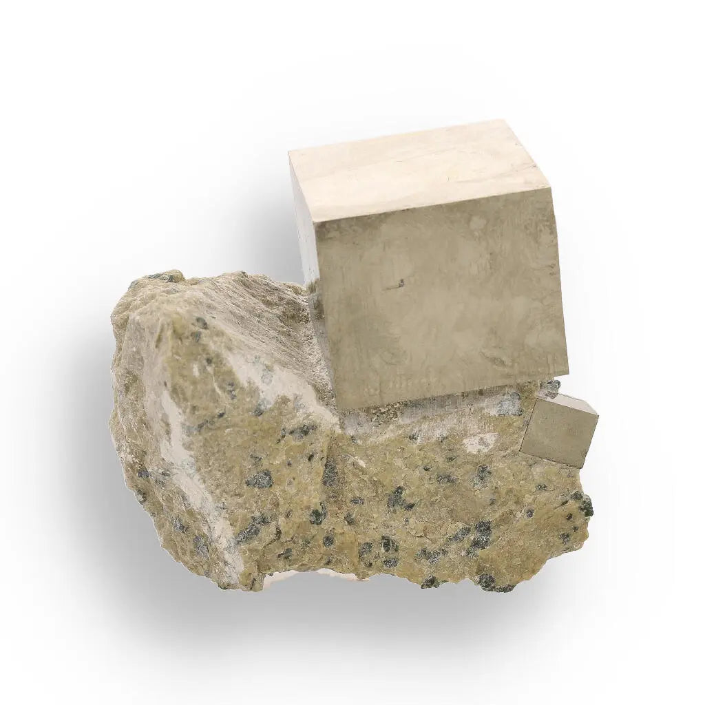 Buy your Natural Pyrite Cube – Stunning Metallic Luster in Original Matrix online now or in store at Forever Gems in Franschhoek, South Africa