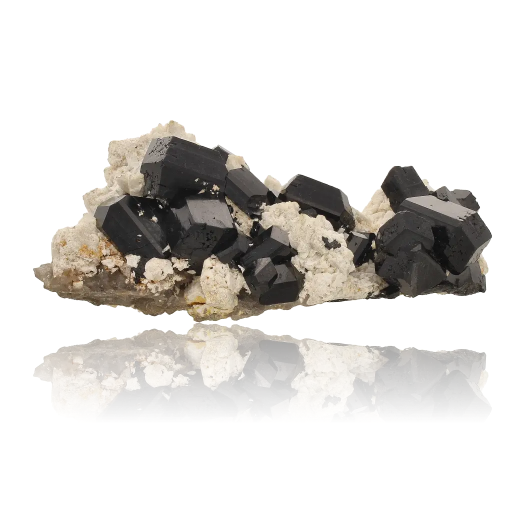 Buy your Schorl Black Tourmaline with Feldspar and Smoky Quartz online now or in store at Forever Gems in Franschhoek, South Africa