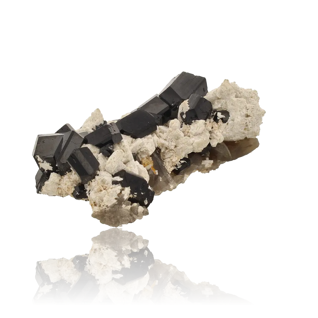 Buy your Schorl Black Tourmaline with Feldspar and Smoky Quartz online now or in store at Forever Gems in Franschhoek, South Africa