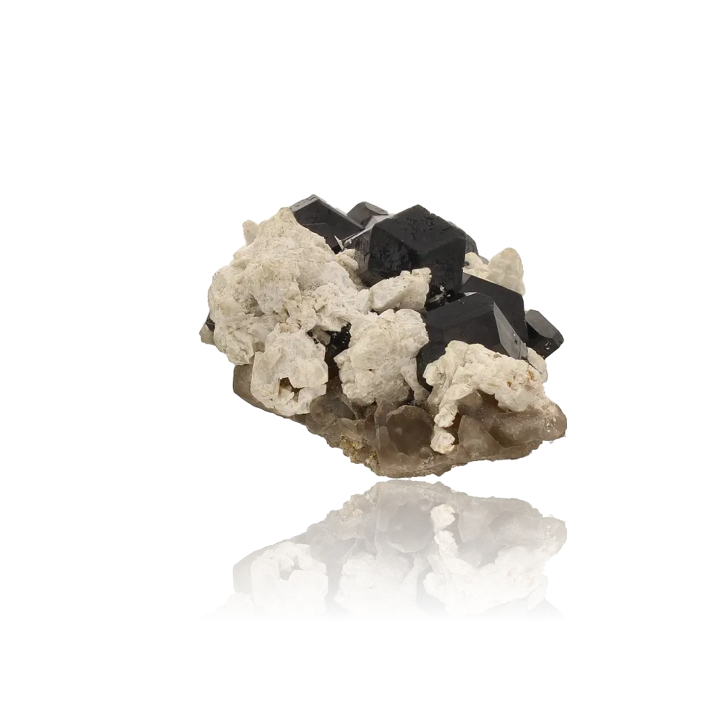 Buy your Schorl Black Tourmaline with Feldspar and Smoky Quartz online now or in store at Forever Gems in Franschhoek, South Africa