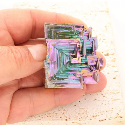 Get your Bismuth Crystal – Iridescent Geometric Hopper Cluster online now or in store at Forever Gems in Franschhoek, South Africa