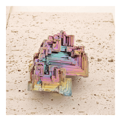 Get your Bismuth Crystal – Rainbow Hopper Cluster with Geometric Growth online now or in store at Forever Gems in Franschhoek, South Africa