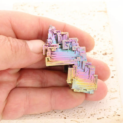 Get your Bismuth Crystal – Rainbow Hopper Cluster with Geometric Growth online now or in store at Forever Gems in Franschhoek, South Africa