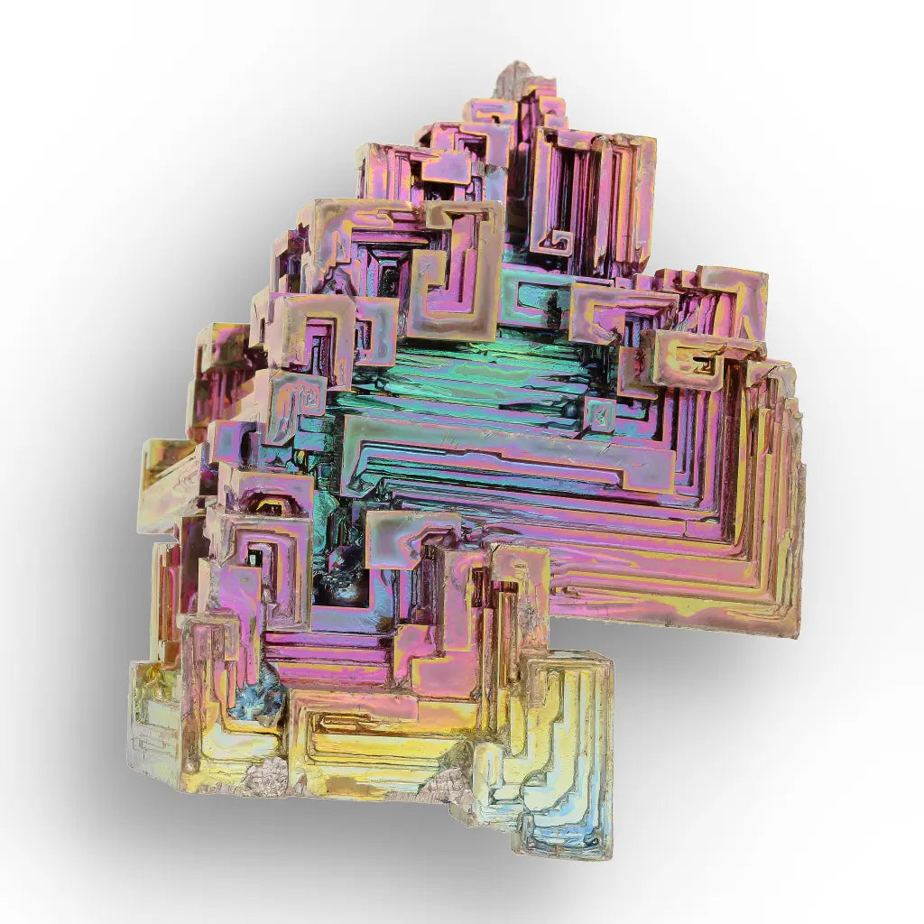 Get your Bismuth Crystal – Rainbow Hopper Cluster with Geometric Growth online now or in store at Forever Gems in Franschhoek, South Africa