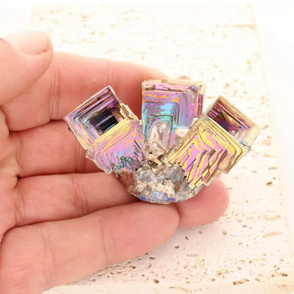 Get your Architectural Rainbow Bismuth Hopper Crystal Cluster online now or in store at Forever Gems in Franschhoek, South Africa