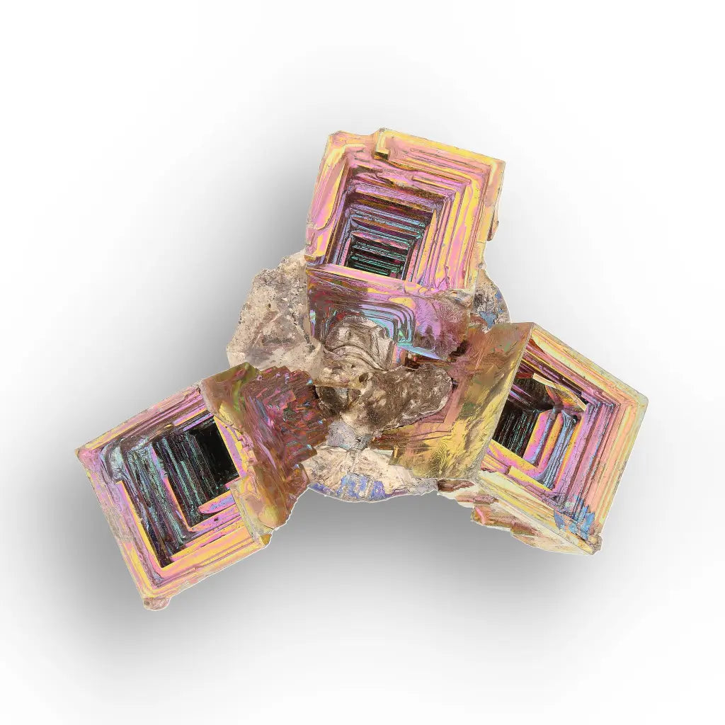 Get your Architectural Rainbow Bismuth Hopper Crystal Cluster online now or in store at Forever Gems in Franschhoek, South Africa