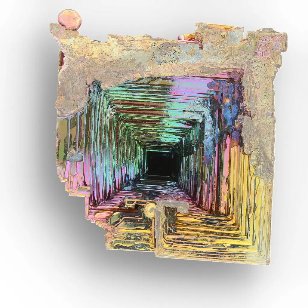 Get your Iridescent Bismuth Crystal Cityscape Cluster online now or in store at Forever Gems in Franschhoek, South Africa