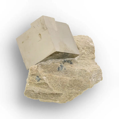 Get your Pyrite Cube in Matrix – Mirror-Finish Navajún Twin Formation online now or in store at Forever Gems in Franschhoek, South Africa