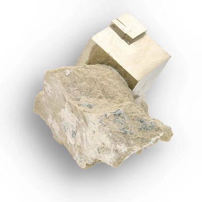 Get your Pyrite Cube in Matrix – Mirror-Finish Navajún Twin Formation online now or in store at Forever Gems in Franschhoek, South Africa