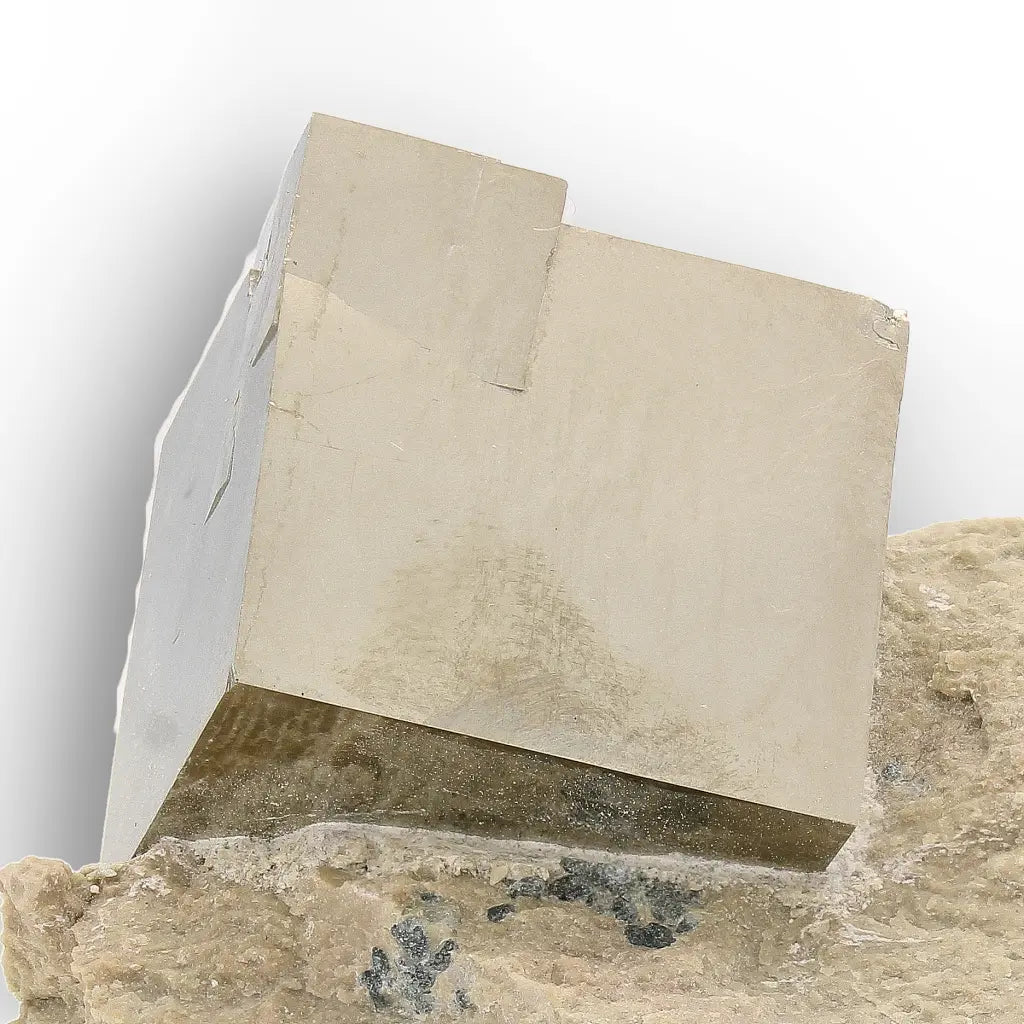 Get your Pyrite Cube in Matrix – Mirror-Finish Navajún Twin Formation online now or in store at Forever Gems in Franschhoek, South Africa