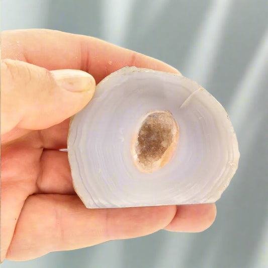 Get your Agate Geode Secret Druzy Nest - Stunning Brazilian Banded Crystal online now or in store at Forever Gems in Franschhoek, South Africa
