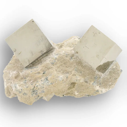 Get your Pyrite Double Cube Cluster with Matrix – Navajún, Spain online now or in store at Forever Gems in Franschhoek, South Africa