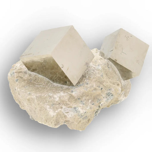 Get your Pyrite Double Cube Cluster with Matrix – Navajún, Spain online now or in store at Forever Gems in Franschhoek, South Africa