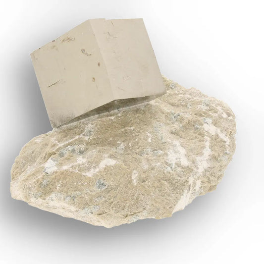 Get your Pyrite Cube on Matrix with Secondary Crystal – Navajún, Spain online now or in store at Forever Gems in Franschhoek, South Africa