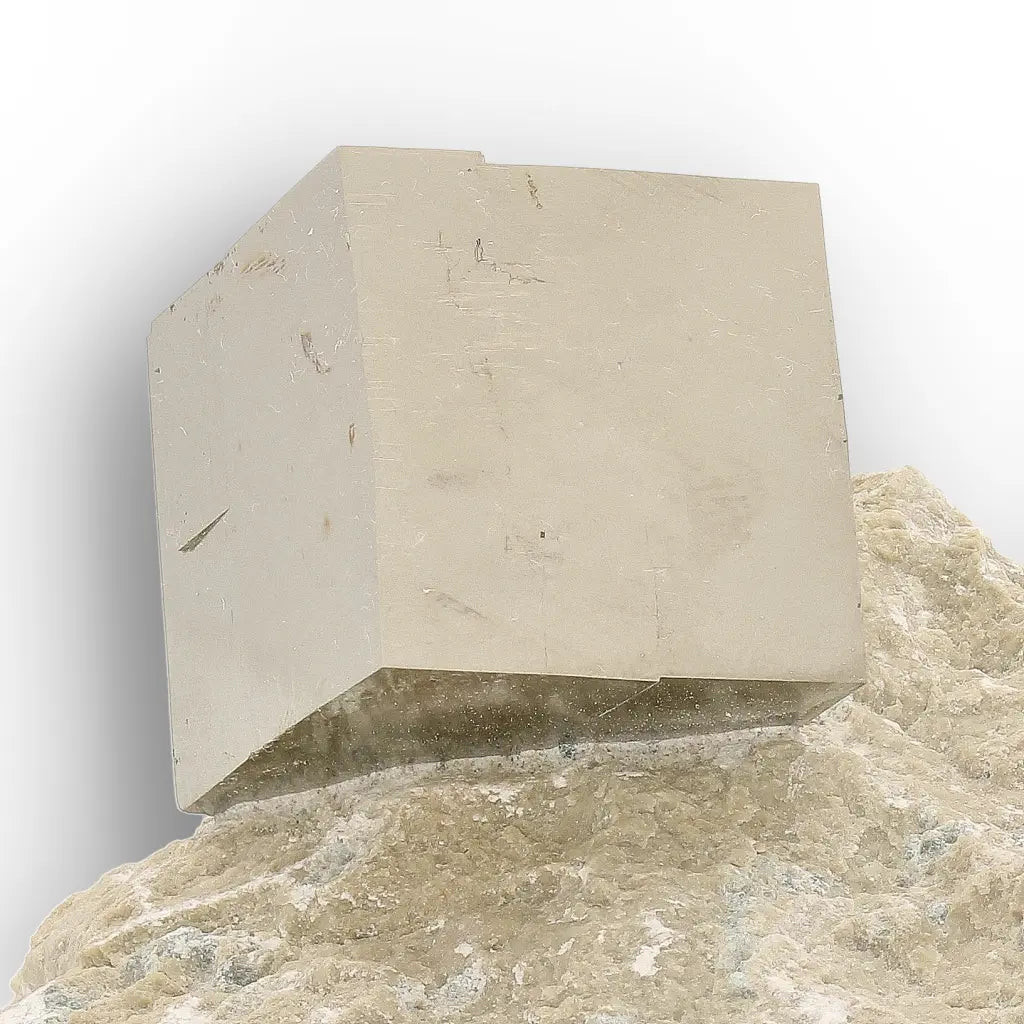 Get your Pyrite Cube on Matrix with Secondary Crystal – Navajún, Spain online now or in store at Forever Gems in Franschhoek, South Africa