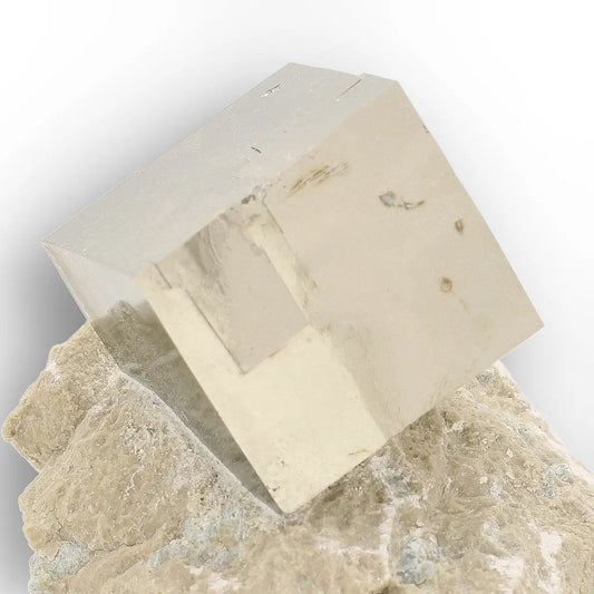Get your Pyrite Cube on Matrix with Secondary Crystal – Navajún, Spain online now or in store at Forever Gems in Franschhoek, South Africa
