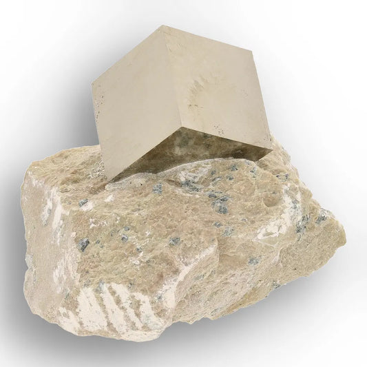 Get your Pyrite Cube on Matrix with Secondary Crystal Edge – Navajún, Spain online now or in store at Forever Gems in Franschhoek, South Africa