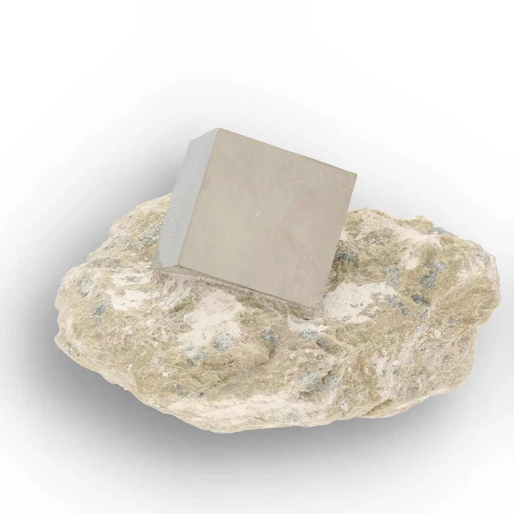Get your Pyrite Cube on Matrix Navajun Spain Specimen online now or in store at Forever Gems in Franschhoek, South Africa