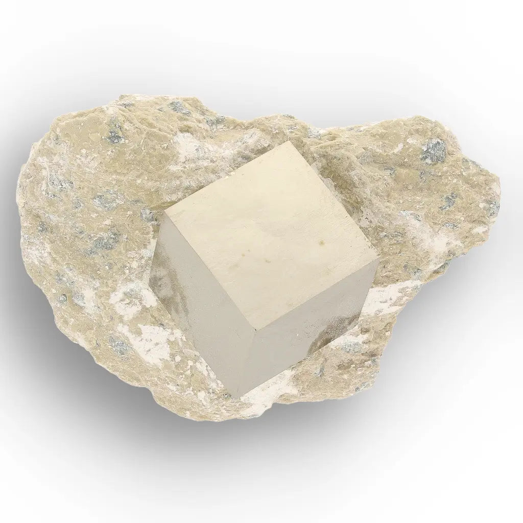 Get your Pyrite Cube on Matrix Navajun Spain Specimen online now or in store at Forever Gems in Franschhoek, South Africa