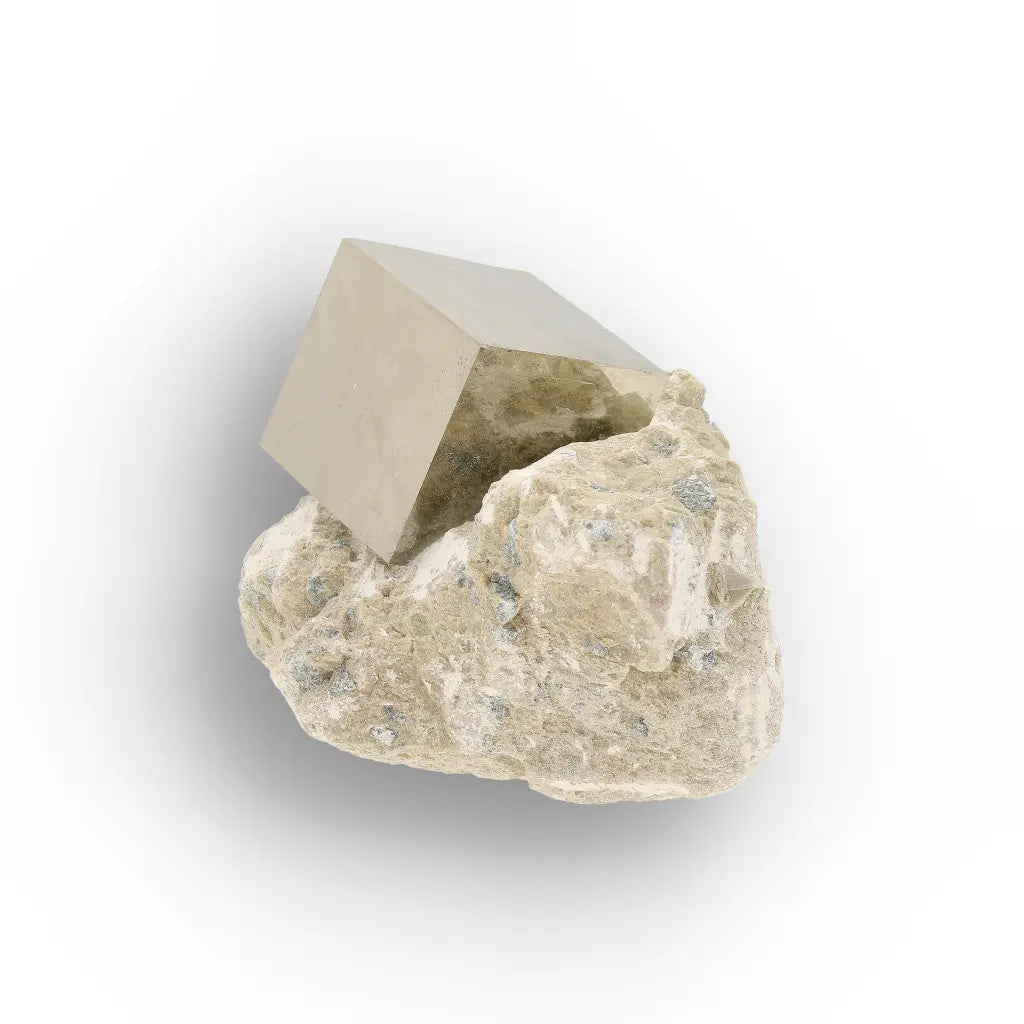 Get your Pyrite Cube on Matrix Navajun Spain Specimen online now or in store at Forever Gems in Franschhoek, South Africa