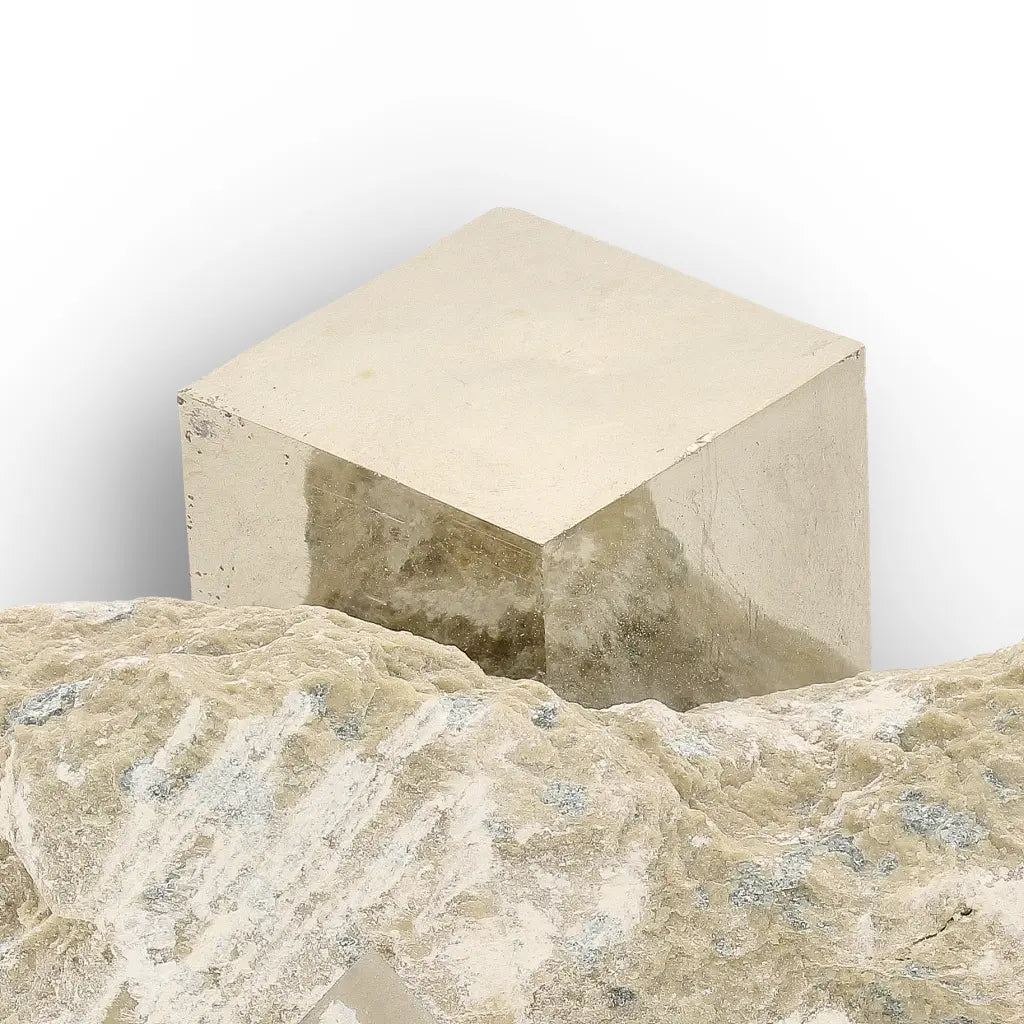 Get your Pyrite Cube on Matrix Navajun Spain Specimen online now or in store at Forever Gems in Franschhoek, South Africa