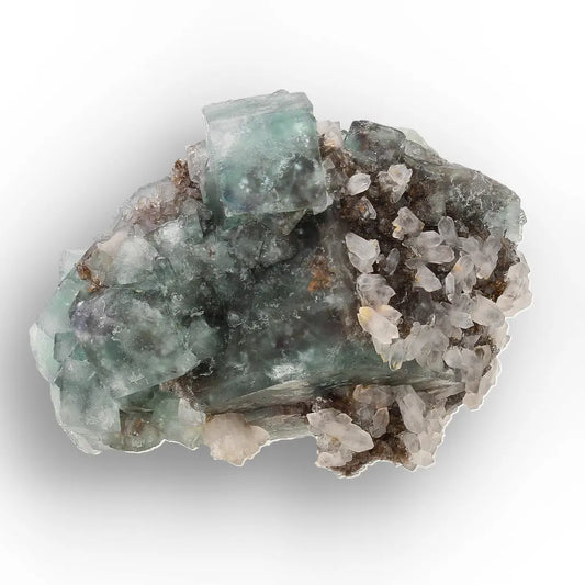 Sea Green Fluorite and Quartz from Okorusu Mine, Namibia