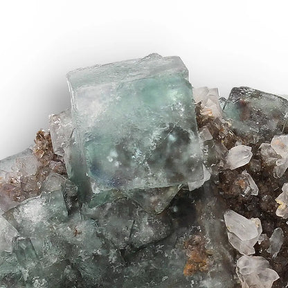 Sea Green Fluorite and Quartz from Okorusu Mine, Namibia