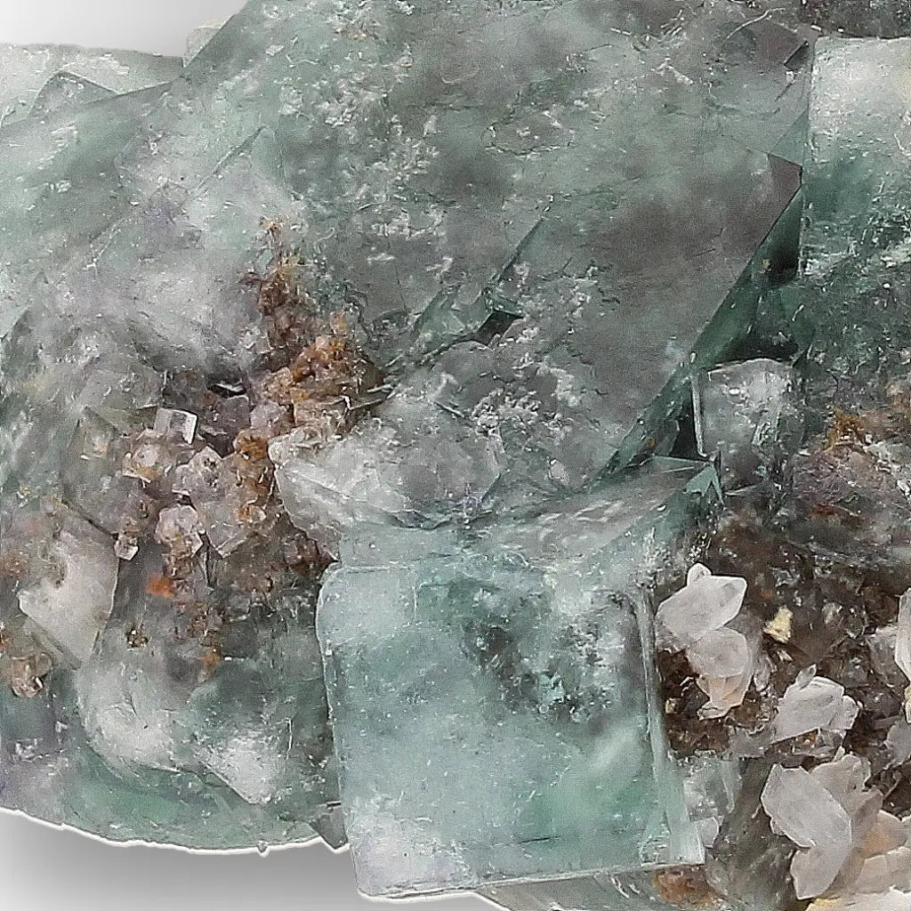 Sea Green Fluorite and Quartz from Okorusu Mine, Namibia