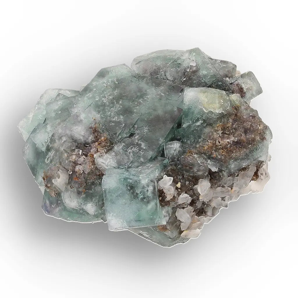 Sea Green Fluorite and Quartz from Okorusu Mine, Namibia