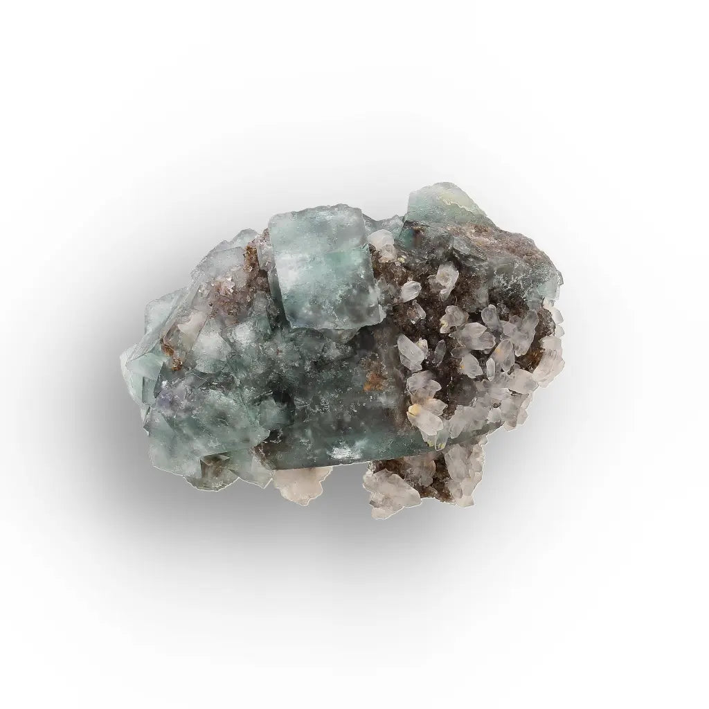 Sea Green Fluorite and Quartz from Okorusu Mine, Namibia