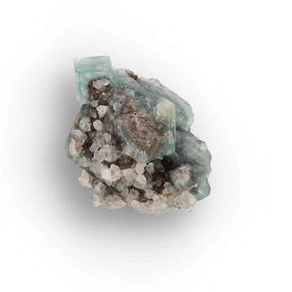 Sea Green Fluorite and Quartz from Okorusu Mine, Namibia