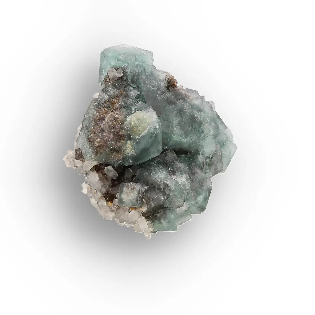 Sea Green Fluorite and Quartz from Okorusu Mine, Namibia
