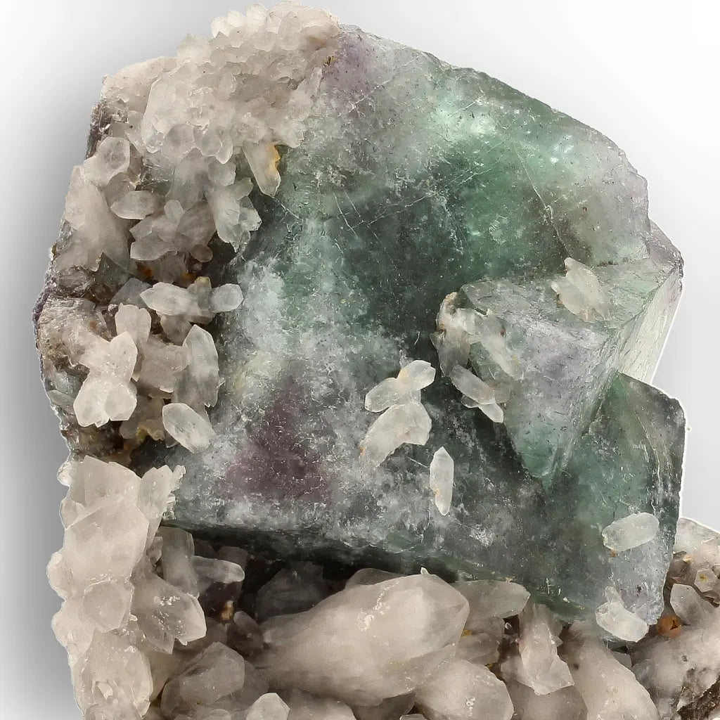 Sea Green Fluorite and Quartz from Okorusu Mine, Namibia