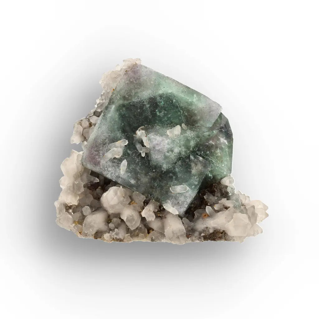 Sea Green Fluorite and Quartz from Okorusu Mine, Namibia