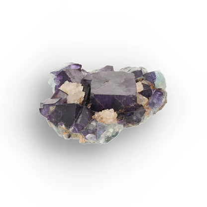Purple & Blue-Green Fluorite with Quartz from Okorusu Mine, Namibia