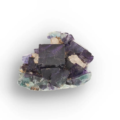 Purple & Blue-Green Fluorite with Quartz from Okorusu Mine, Namibia
