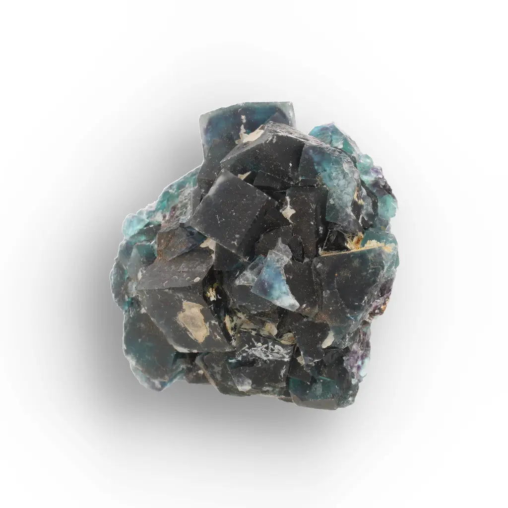 Deep Blue-Green Fluorite Cubes from Okorusu Mine, Namibia