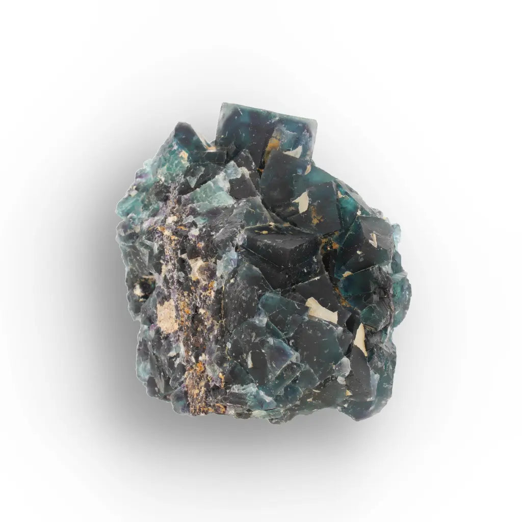 Deep Blue-Green Fluorite Cubes from Okorusu Mine, Namibia