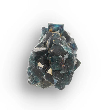 Deep Blue-Green Fluorite Cubes from Okorusu Mine, Namibia