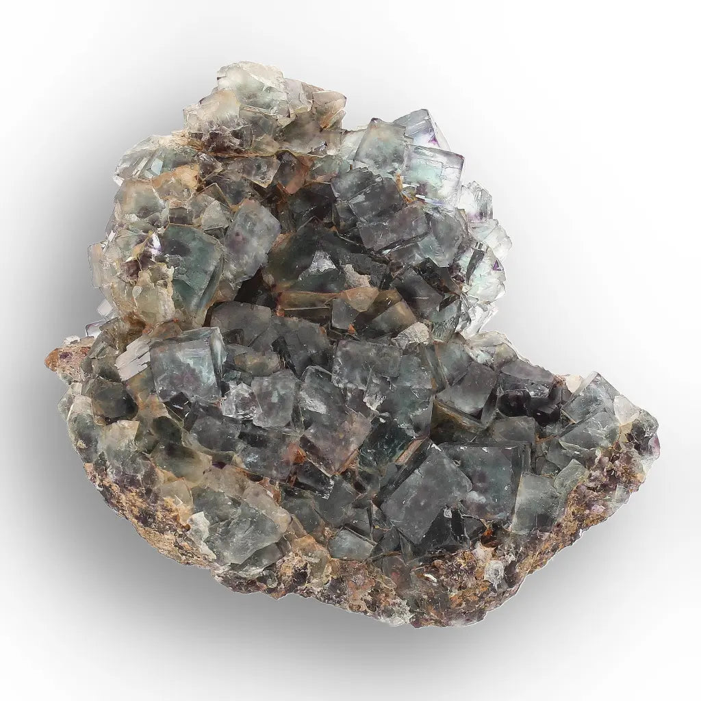 Smoky Blue Fluorite Crystal Cluster from Okorusu Mine, Namibia