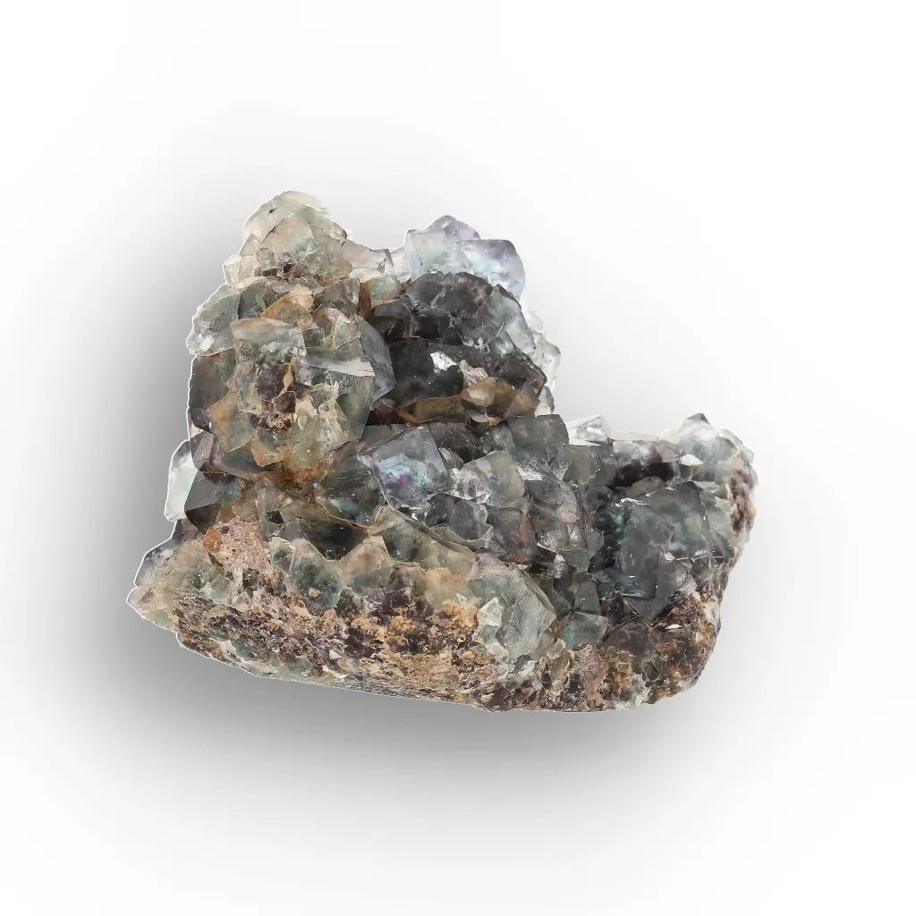 Smoky Blue Fluorite Crystal Cluster from Okorusu Mine, Namibia