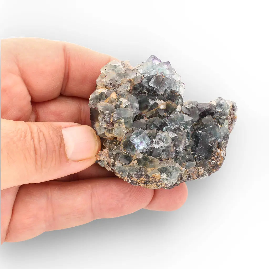 Smoky Blue Fluorite Crystal Cluster from Okorusu Mine, Namibia
