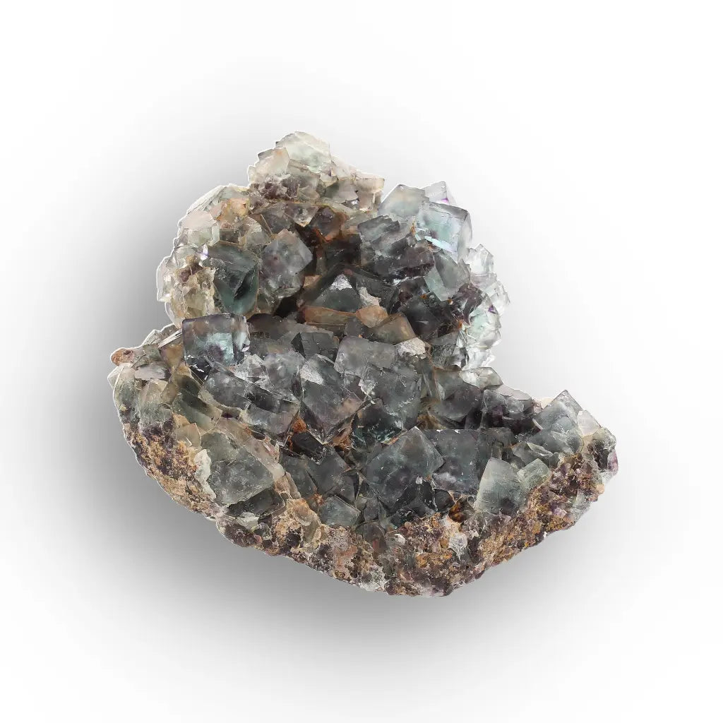 Smoky Blue Fluorite Crystal Cluster from Okorusu Mine, Namibia