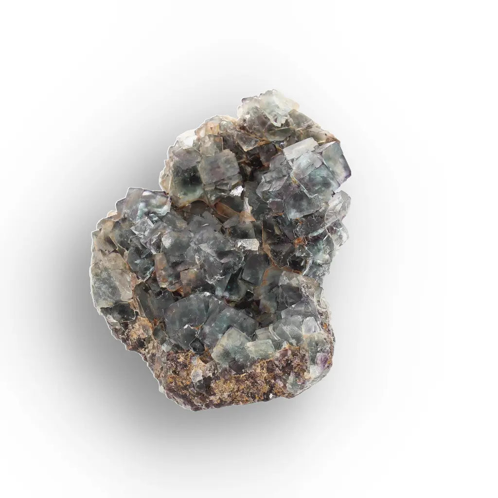 Smoky Blue Fluorite Crystal Cluster from Okorusu Mine, Namibia