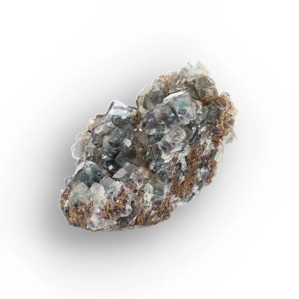 Smoky Blue Fluorite Crystal Cluster from Okorusu Mine, Namibia