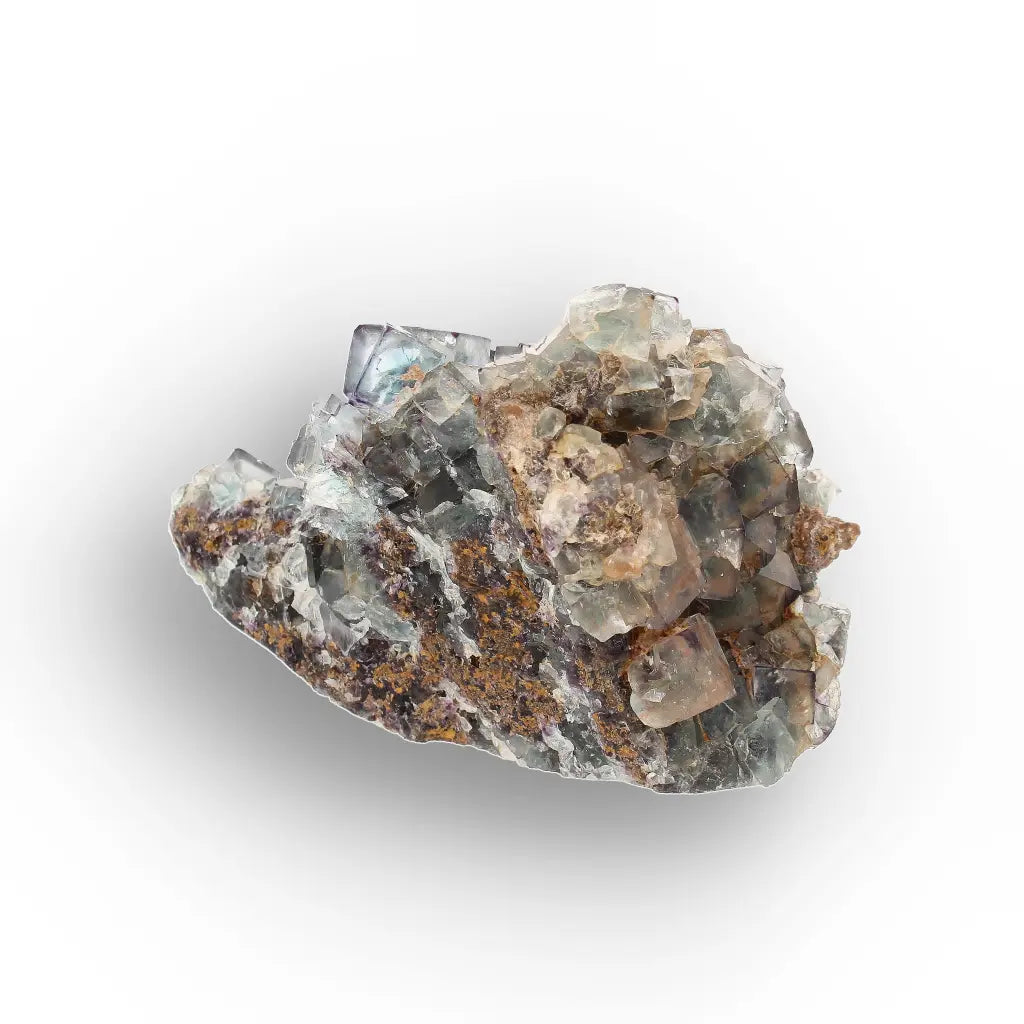 Smoky Blue Fluorite Crystal Cluster from Okorusu Mine, Namibia