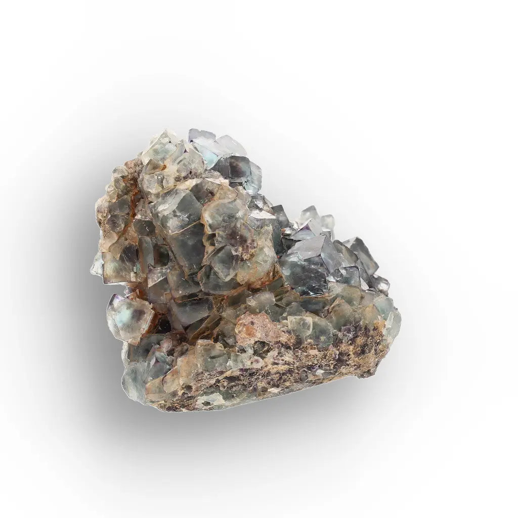 Smoky Blue Fluorite Crystal Cluster from Okorusu Mine, Namibia
