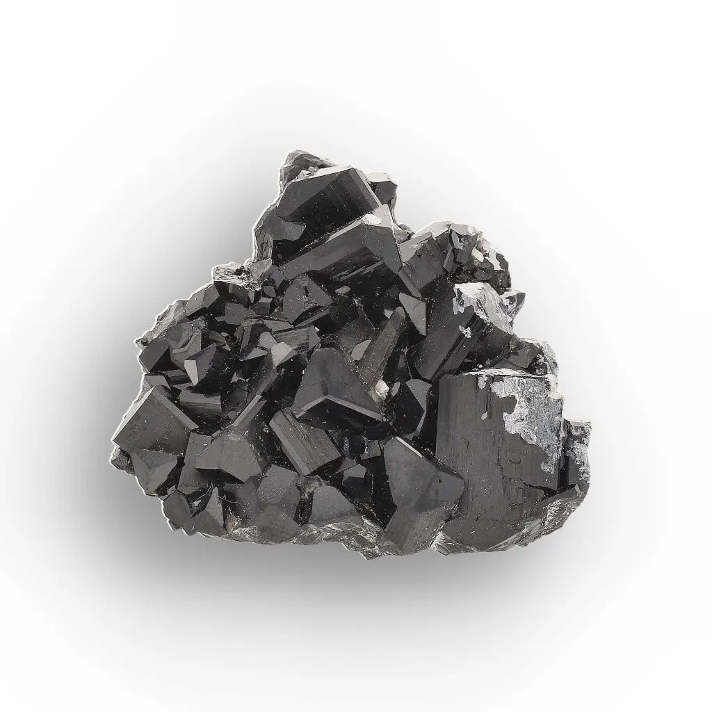Schorl (Black Tourmaline) with Hyalite Opal & Smoky Quartz from Namibia
